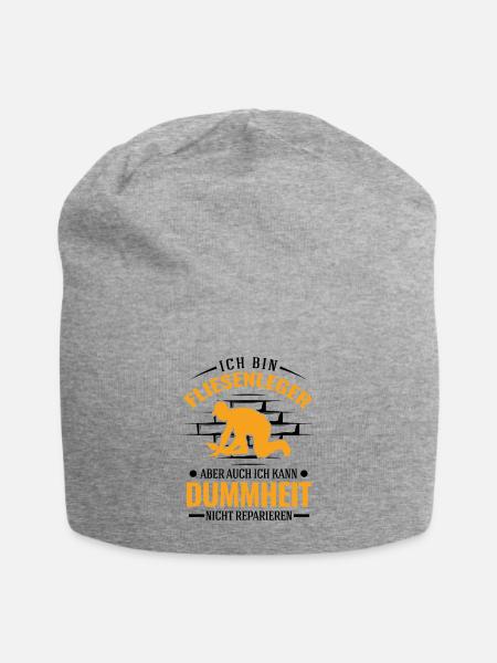 Fliesenleger Mosaikleger Plattenleger - Jersey-Beanie - Grau meliert