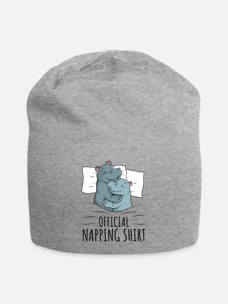 Nilpferd - Jersey-Beanie - Grau meliert