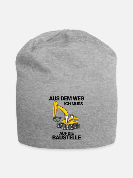 Baggerfahrer Bagger Baustelle Spruch - Jersey-Beanie - Grau meliert
