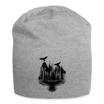 Fantasy Dark Wildlife Birds Nature Wilderness - Jersey Beanie - heather grey - Front