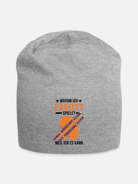 Warum ich Fagott spiele? Weil ich es kann - Jersey-Beanie - Grau meliert