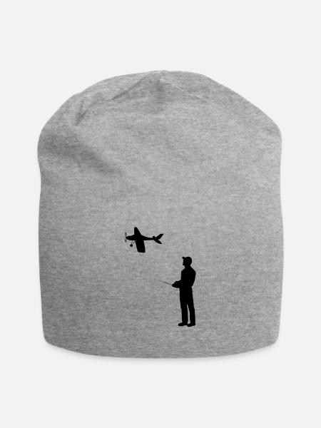 RC Flugzeug Modellflug Retro Vintage Geschenk - Jersey-Beanie - Grau meliert