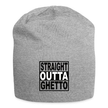 Straigt Outta Ghetto - Jersey-Beanie - Grau meliert - Vorne