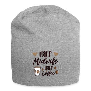 Half Midwife Half Coffee Geburtshelferin Hebamme - Jersey-Beanie - Grau meliert - Vorne