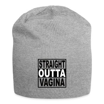 Straigt Outta Vagina - Jersey-Beanie - Grau meliert - Vorne