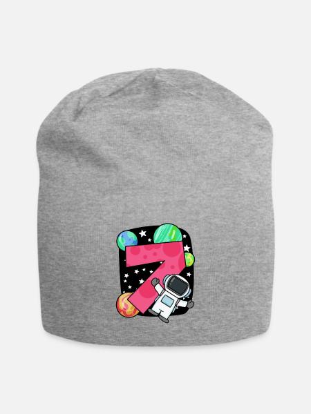 7 Geburtstag Junge - 7 Jahre alt - Ich bin 7 - Jersey-Beanie - Grau meliert