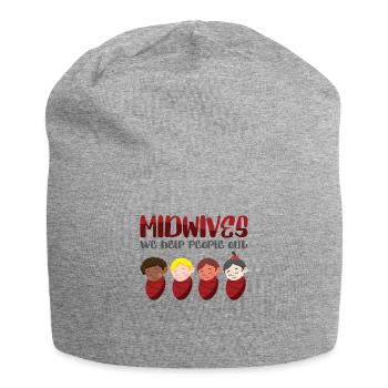 Midwives We Help People Out Geburtshilfe Hebamme - Jersey-Beanie - Grau meliert - Vorne