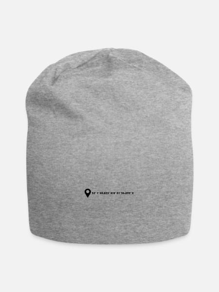 Bielefeld Koordinaten - Jersey-Beanie - Grau meliert