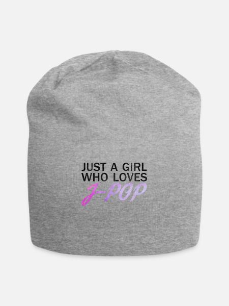 Girls Love J-Pop #jpop Japanese Music Japan - Jersey Beanie - heather grey
