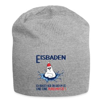 winterbader winterschwimmen pudelmütze eisbaden - Jersey-Beanie - Grau meliert - Vorne