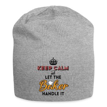 bäcker backstube bäckerin spruch sprüche kneter - Jersey-Beanie - Grau meliert - Vorne