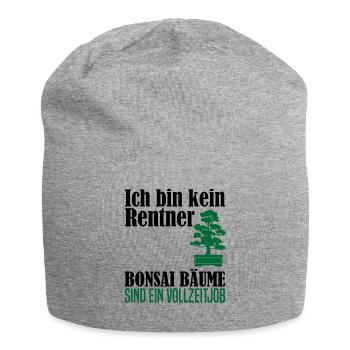 Rentner Ruhestand Bonsai Baum Spruch Geschenk - Jersey-Beanie - Grau meliert - Vorne