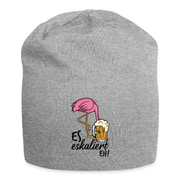 Flamingo - Jersey-Beanie - Grau meliert - Vorne