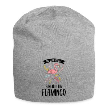 Flamingo - Jersey-Beanie - Grau meliert - Vorne