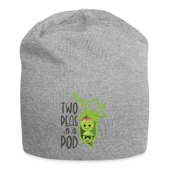 Two Peas in a Pod Valentinstag Verliebt Erbse - Jersey-Beanie - Grau meliert - Vorne
