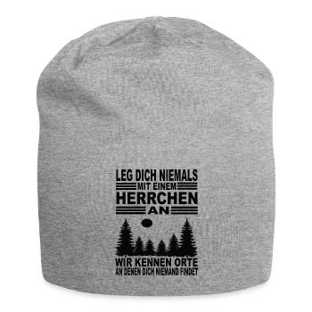 Leg Dich Niemals Mit Einem Herrchen an - Jersey-Beanie - Grau meliert - Vorne