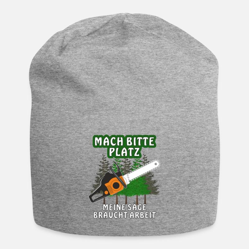 MOTORSÄGE MACH BITTE PLATZ - Jersey-Beanie - Grau meliert