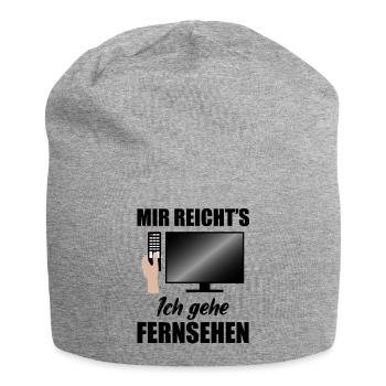 Fernsehen Fernseher TV Kino Filme Spruch Geschenk - Jersey-Beanie - Grau meliert - Vorne