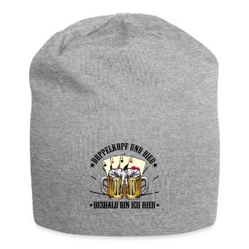 Doppelkopf - Jersey-Beanie - Grau meliert - Vorne