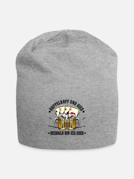 Doppelkopf - Jersey-Beanie - Grau meliert