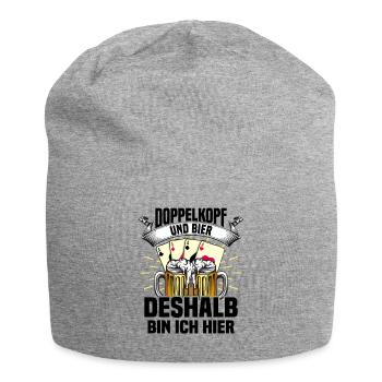 Doppelkopf - Jersey-Beanie - Grau meliert - Vorne