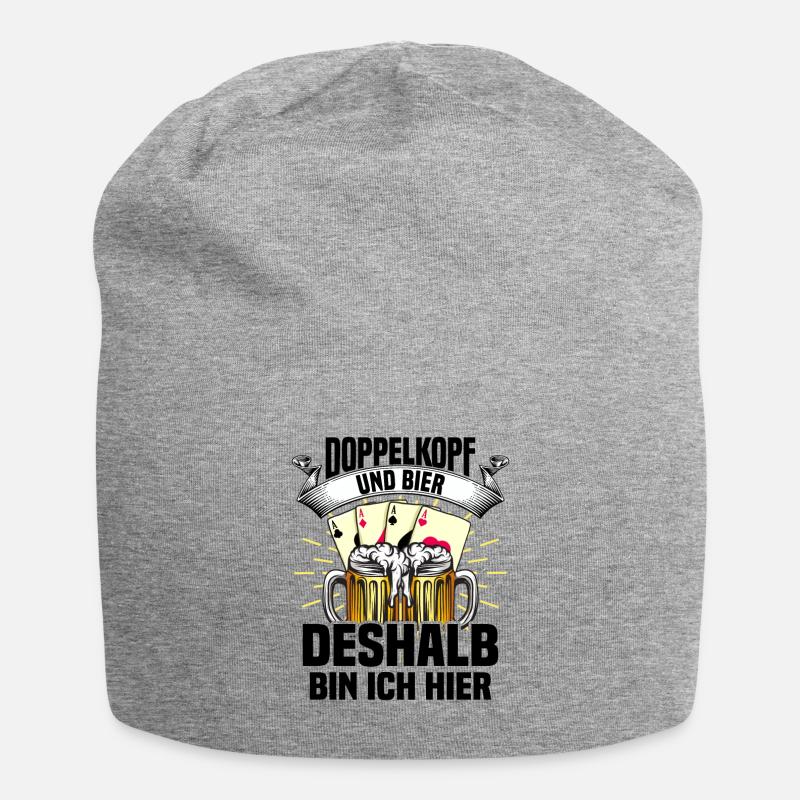 Doppelkopf - Jersey-Beanie - Grau meliert