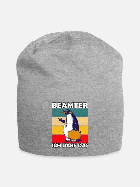 Beamter Beamtin Spruch Ich Darf Das - Jersey-Beanie - Grau meliert