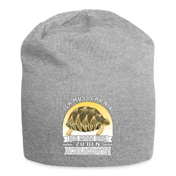 ICH MUSS GAR NIX ICH MUSS NUR ZU DEN SCHILDKRÖ - Jersey-Beanie - Grau meliert - Vorne