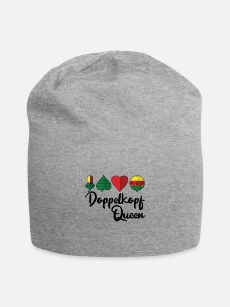 Doppelkopf - Jersey-Beanie - Grau meliert