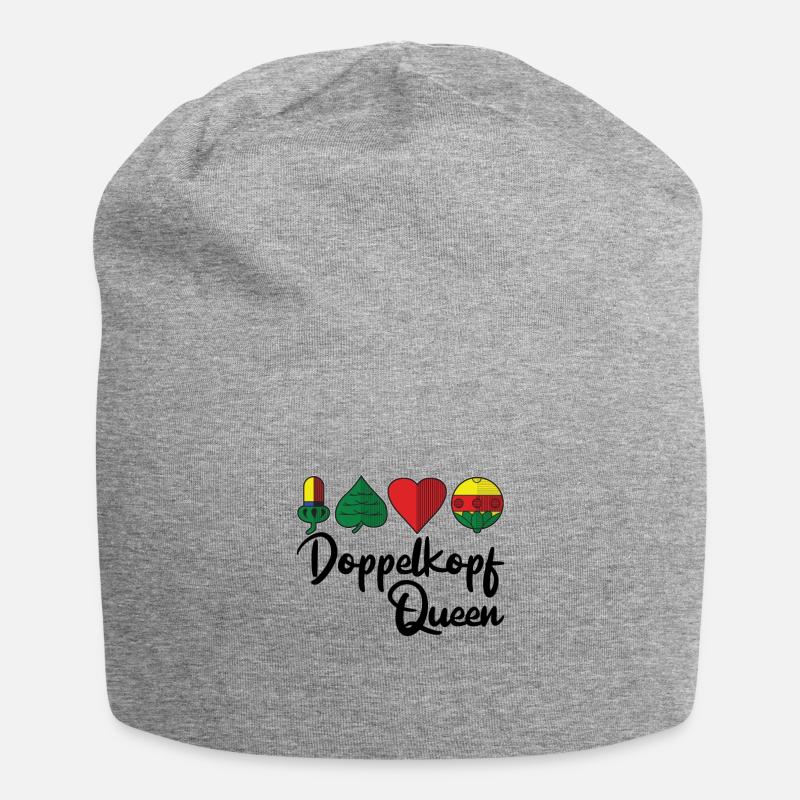 Doppelkopf - Jersey-Beanie - Grau meliert