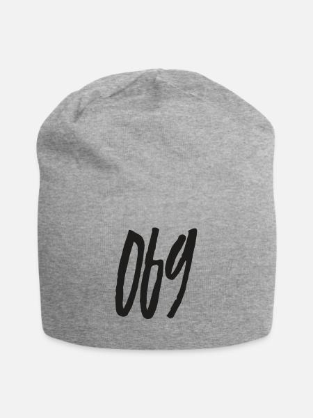 069 Vorwahl Frankfurt am Main - Jersey-Beanie - Grau meliert