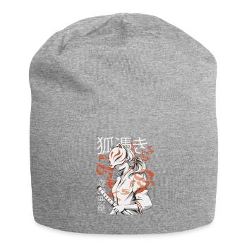 Samurai Warrior Japanischer Kitsune Japan Anime - Jersey-Beanie - Grau meliert - Vorne