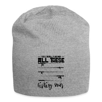 Yes I Really Do Need All These Fishing Rods - Jersey Beanie - heather grey - Front