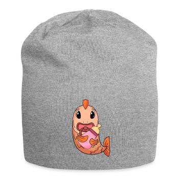 Baby Fisch - Jersey-Beanie - Grau meliert - Vorne