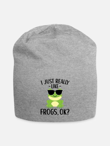 Frog Lovers Kids Frogs - Jersey Beanie - heather grey