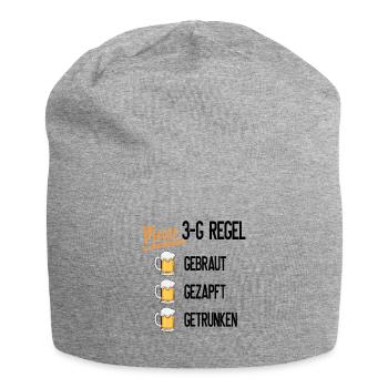 Meine 3G-Regel : Gebraut - Gezapft - Getrunken - Jersey-Beanie - Grau meliert - Vorne
