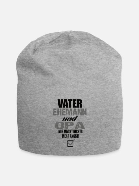 Vater Ehemann und Opa - Jersey-Beanie - Grau meliert