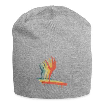 Gymnast-Mädchen auf Balance-Strahl-Retro - Jersey-Beanie - Grau meliert - Vorne