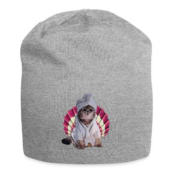 cool Cat in Spa - Jersey-Beanie - Grau meliert - Vorne
