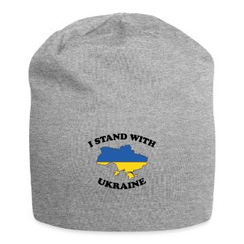 Je suis avec l'Ukraine I Stand With Ukraine - Bonnet en jersey - gris chiné - Devant