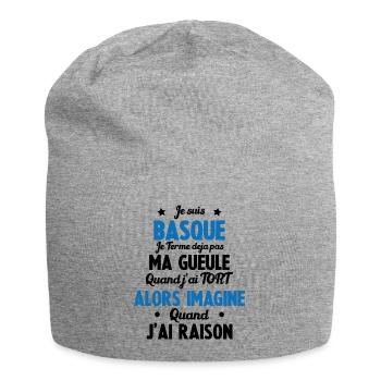 Je suis Basque - Je ferme pas ma gueule - Bonnet en jersey - gris chiné - Devant