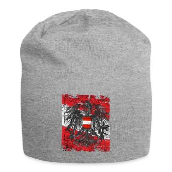 Austria Shirt Flag Coat of Arms & Eagle - Jersey Beanie - heather grey - Front