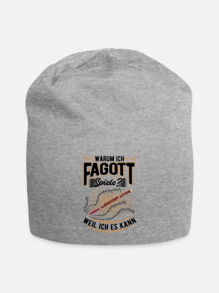 Warum ich Fagott spiele? Weil ich es kann - Jersey-Beanie - Grau meliert