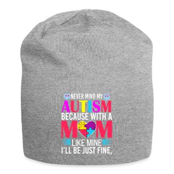 Journée mondiale de sensibilisation à l’autisme Cadeau de maman autiste - Bonnet en jersey - gris chiné - Devant