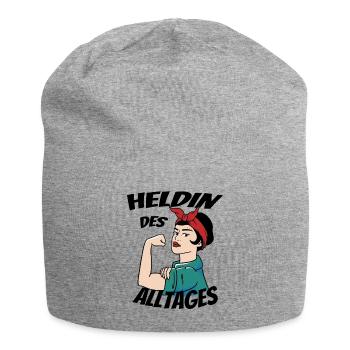 Heldin des Alltags Frauentag - Jersey-Beanie - Grau meliert - Vorne