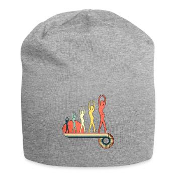Ballet Girl Dancing Vintage Sunset Rainbow Color - Jersey Beanie - heather grey - Front