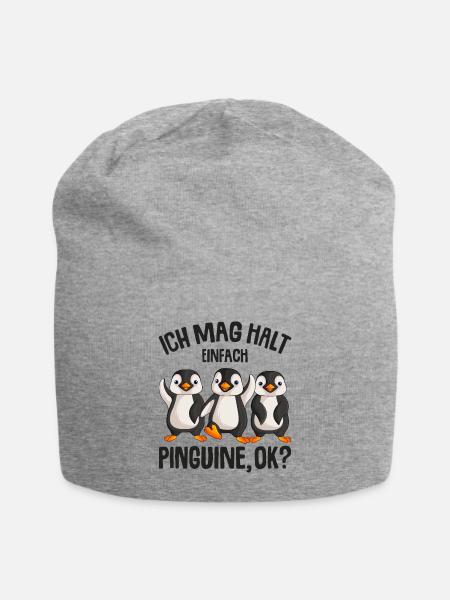 Pinguin - Jersey-Beanie - Grau meliert