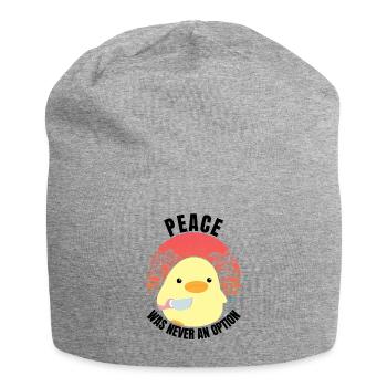 Duck with knife - Peace was never an option - Meme - Jersey Beanie - heather grey - Front