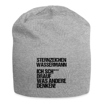 Sternzeichen Wassermann - Jersey-Beanie - Grau meliert - Vorne