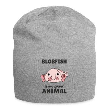 Blobfish Is My Spirit Animal - funny blobfish - Jersey Beanie - heather grey - Front